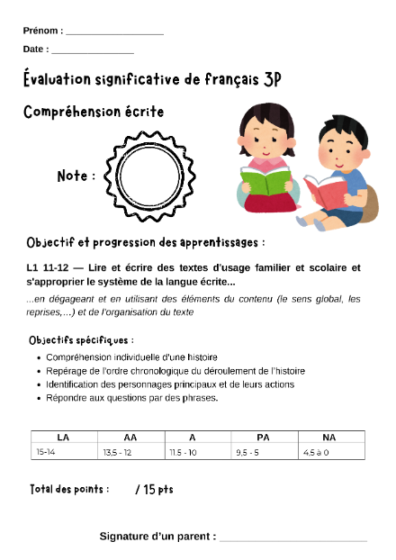 Ts compréhension écrite 3P – francais – ressource pédagogique SDMcollective