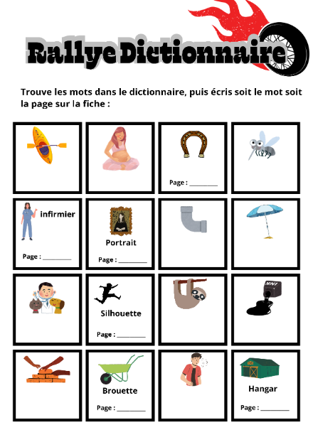Rallye dictionnaire – Recherche de mots – Français 3P-4P – francais – ressource pédagogique SDMcollective