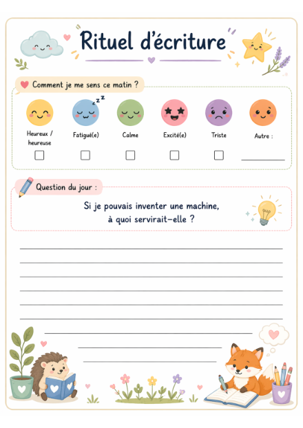 Rituel d'écriture quotidien – Français 3P-4P – francais – ressource pédagogique SDMcollective
