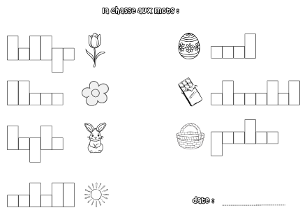 chasse aux mots 2P – francais – ressource pédagogique SDMcollective