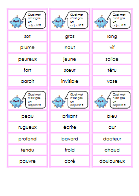 5P - M6 - L'adjectif - Trouver l'intrus – francais – ressource pédagogique SDMcollective