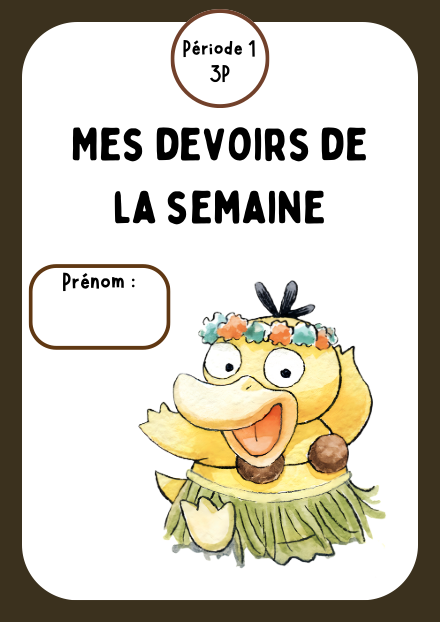 Devoir 3P - période 1 – rituel – ressource pédagogique SDMcollective