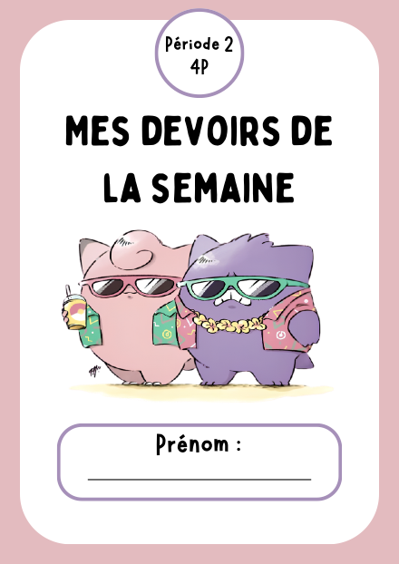 Fiche de devoirs – 4P période 2 – rituel – ressource pédagogique SDMcollective