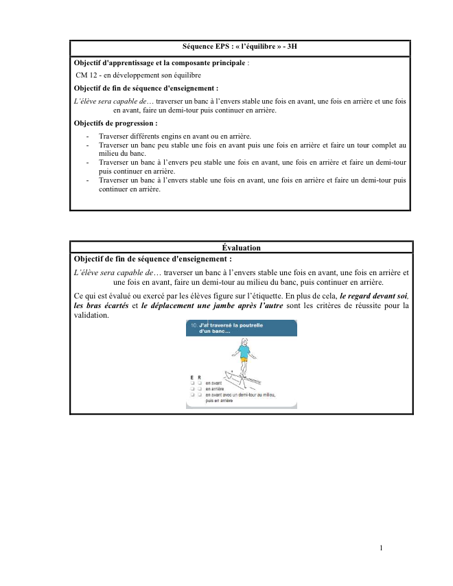 Séquence équilibre gym – eps – ressource pédagogique SDMcollective