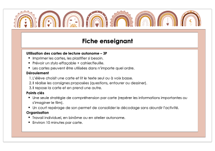 Lecture autonome - 3H - temps 1 et 2 – francais – ressource pédagogique SDMcollective