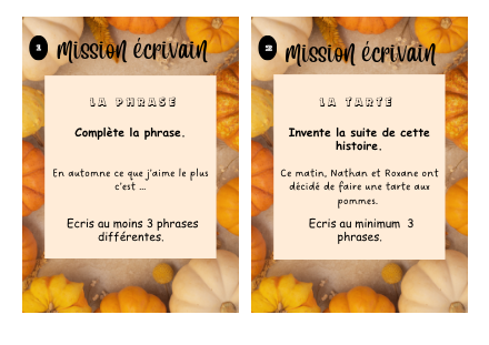 Mission écrivain - automne – francais – ressource pédagogique SDMcollective