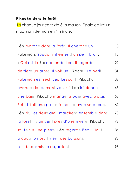 fluence - textes pokémon – francais – ressource pédagogique SDMcollective