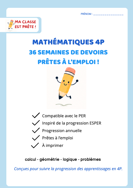 devoirs maths 4P – mathematiques – ressource pédagogique SDMcollective
